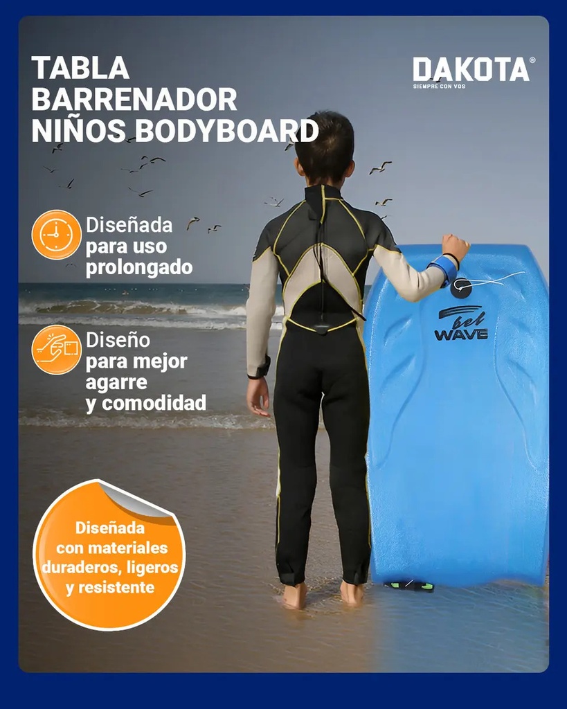 Tabla Barrenador Niños Bodyboard 73cm Playa Surf Bel Color Azul