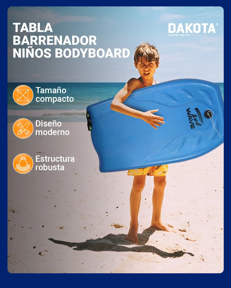 Tabla Barrenador Niños Bodyboard 73cm Playa Surf Bel Color Azul