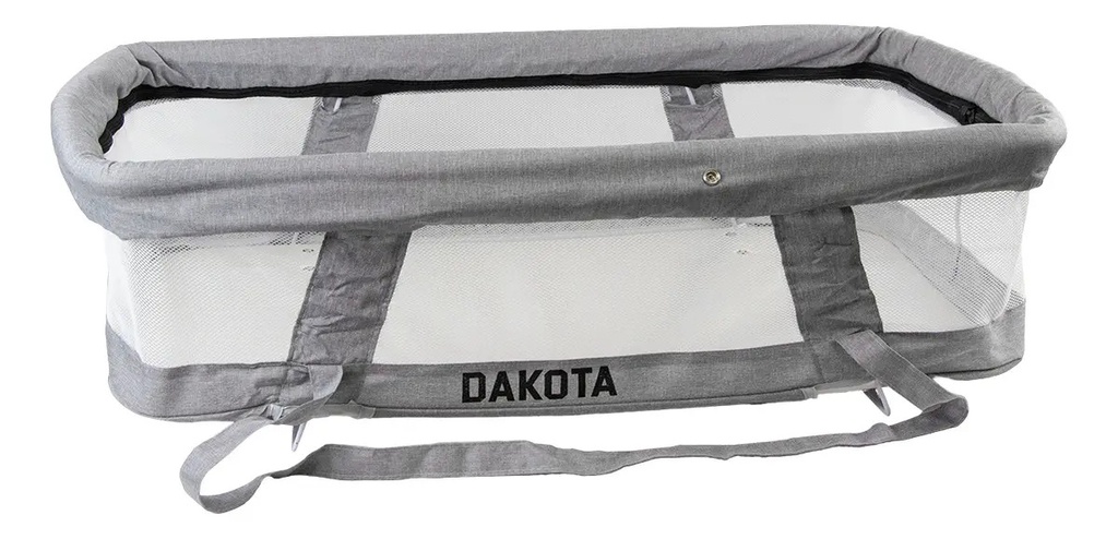 Cuna Mecedora Desmontable Dakota Mosquitero Multifunción Color Gris Liso