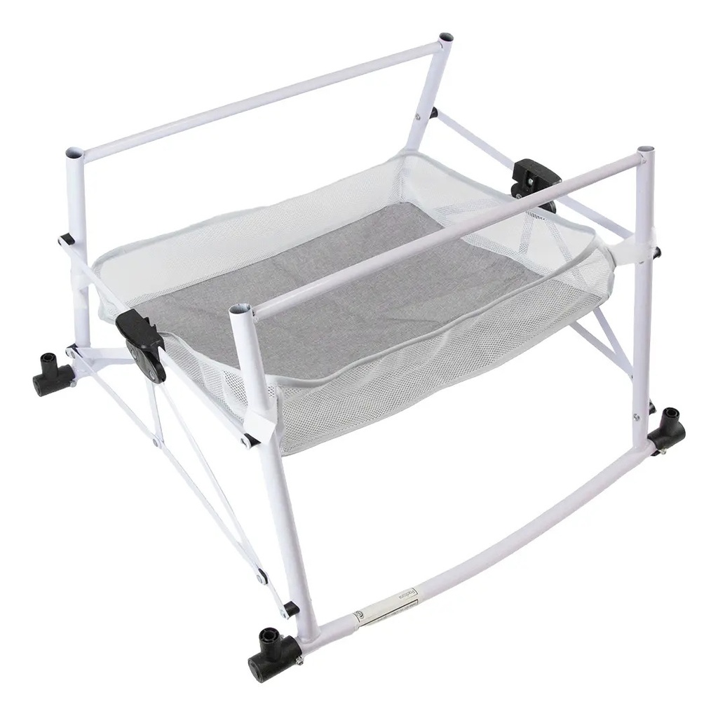 Cuna Mecedora Desmontable Dakota Mosquitero Multifunción Color Gris Liso