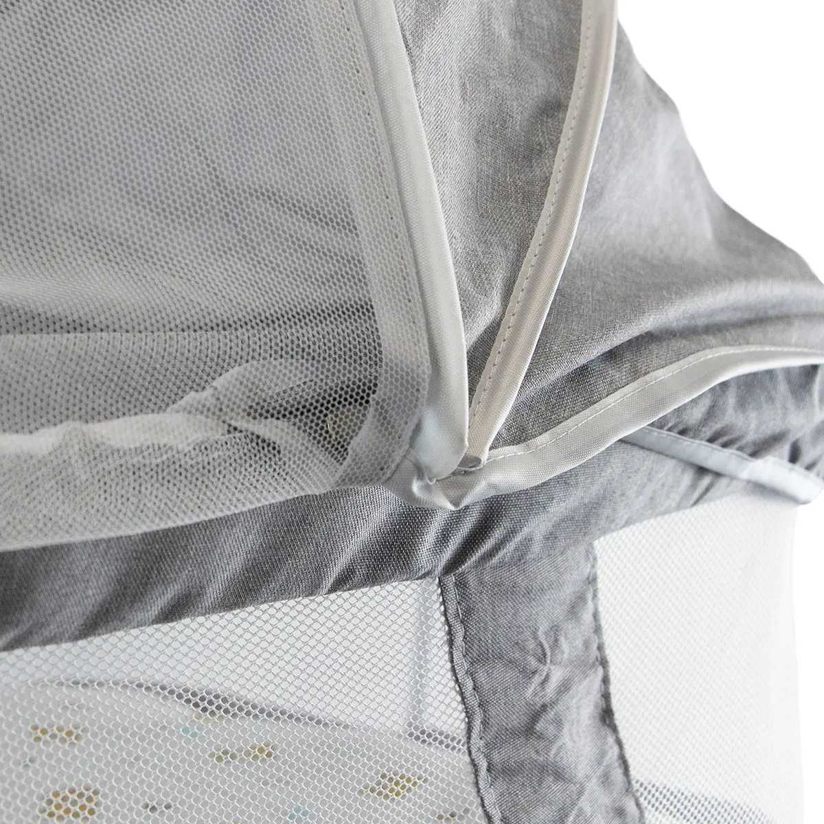 Cuna Mecedora Desmontable Dakota Mosquitero Multifunción Color Gris Liso