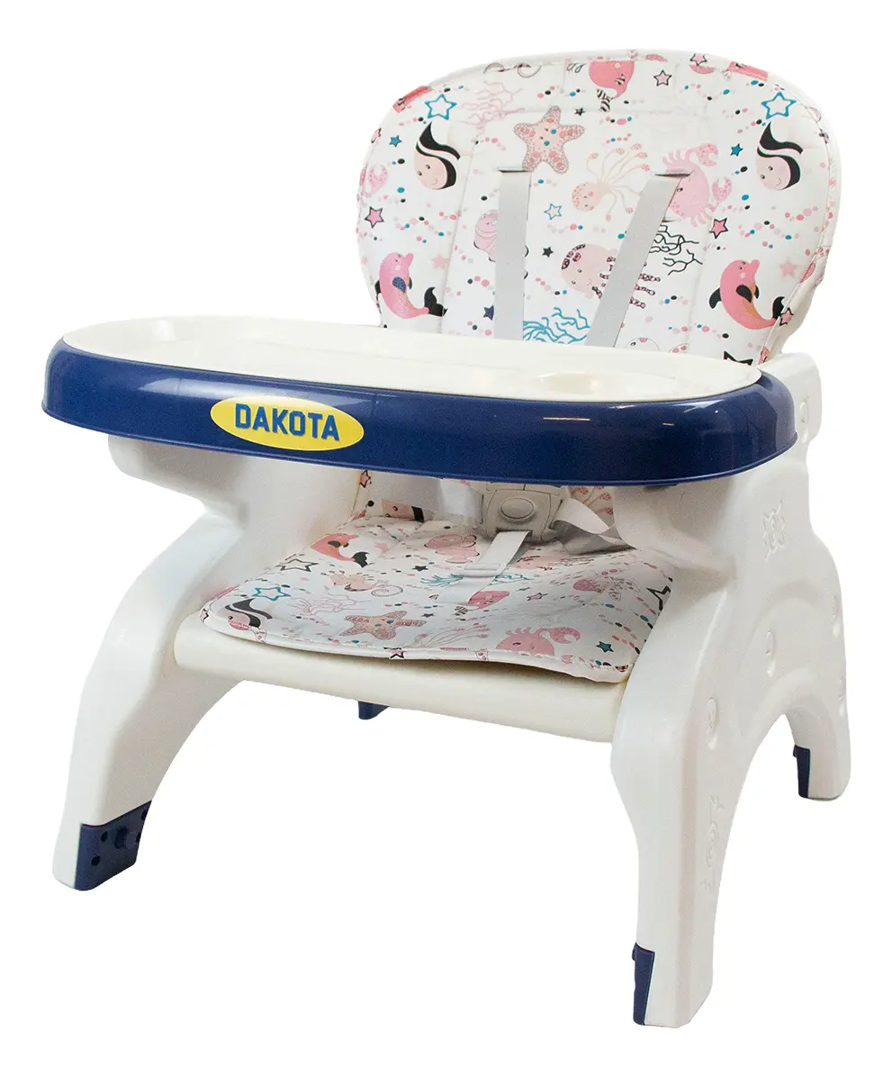 Silla De Comer Bebe Dakota 3en1 Alta Multifunción Mesa Portátil Baby Azul