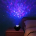 Velador Proyector Lampara Dakota Parlante Bluetooth Luz Led Rgb Universo Estrellas. Negro