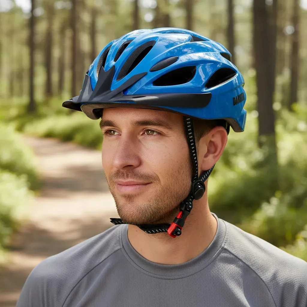 Casco Bicicleta Dakota Regulable Liviano Con Visera Ventilación Color Azul L