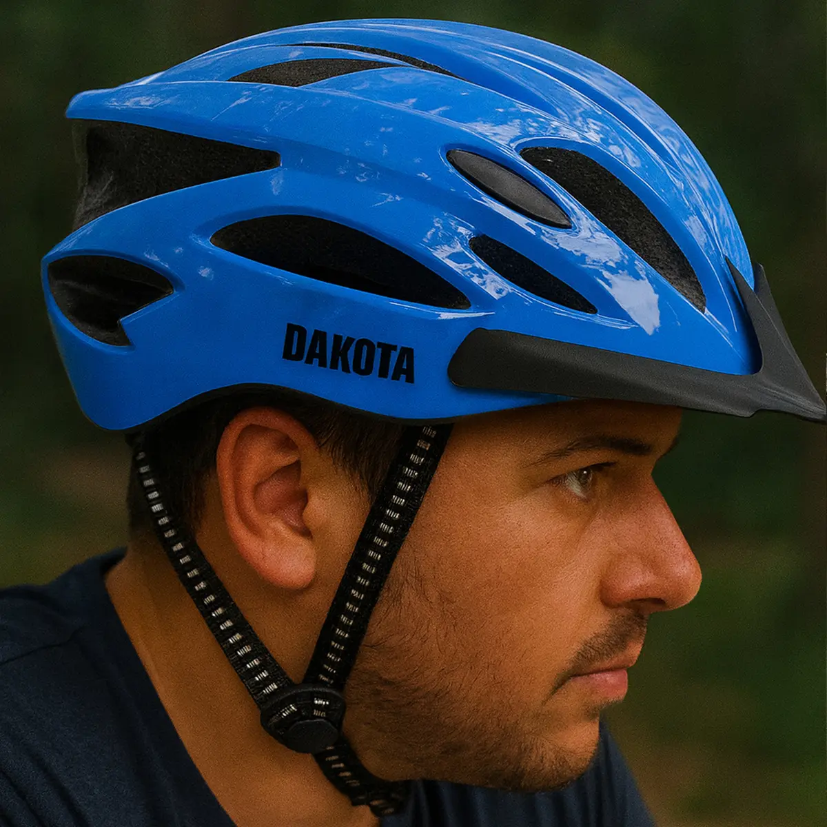Casco Bicicleta Dakota Regulable Liviano Con Visera Ventilación Color Azul L