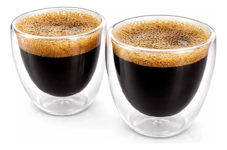 Cafetera Espresso 20 Bares Dakota Con Espumador De Leche + 2 Tazas Doble Vidrio 250 Ml Para Café Molido Gris Con Negro