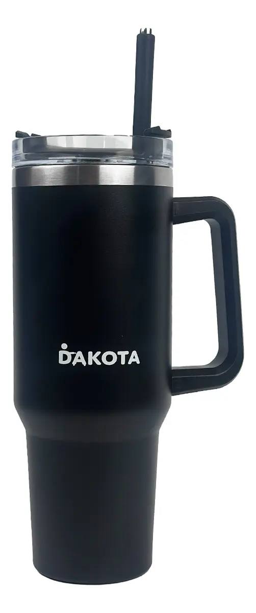 Vaso Térmico 1.2lt Dakota Acero Inoxidable Con Tapa Sorbete Color Negro Liso