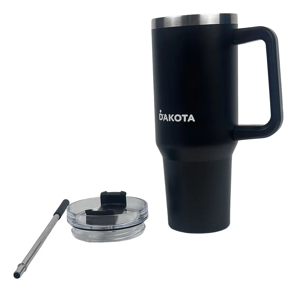 Vaso Térmico 1.2lt Dakota Acero Inoxidable Con Tapa Sorbete Color Negro Liso
