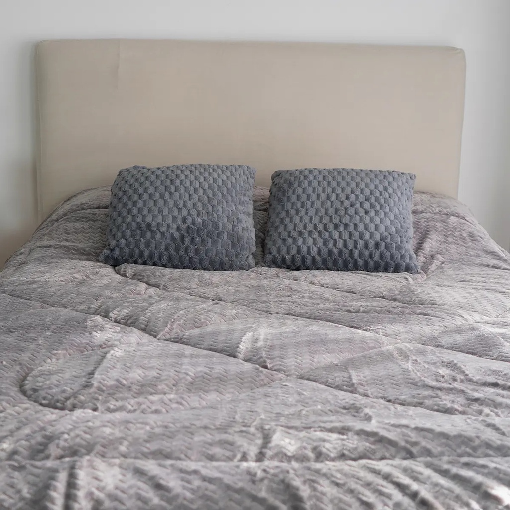 Acolchado 200x230cm Dakota Algodón Poliéster Suave Cálido Gris Claro
