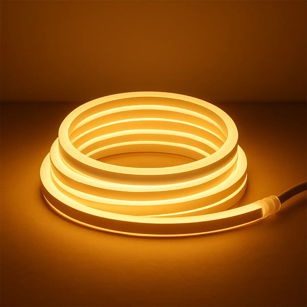 Combo 4 Tiras Led Manguera Neón Dakota 5m Blanca Cálida 120leds Interior Exterior Blanco Cálido