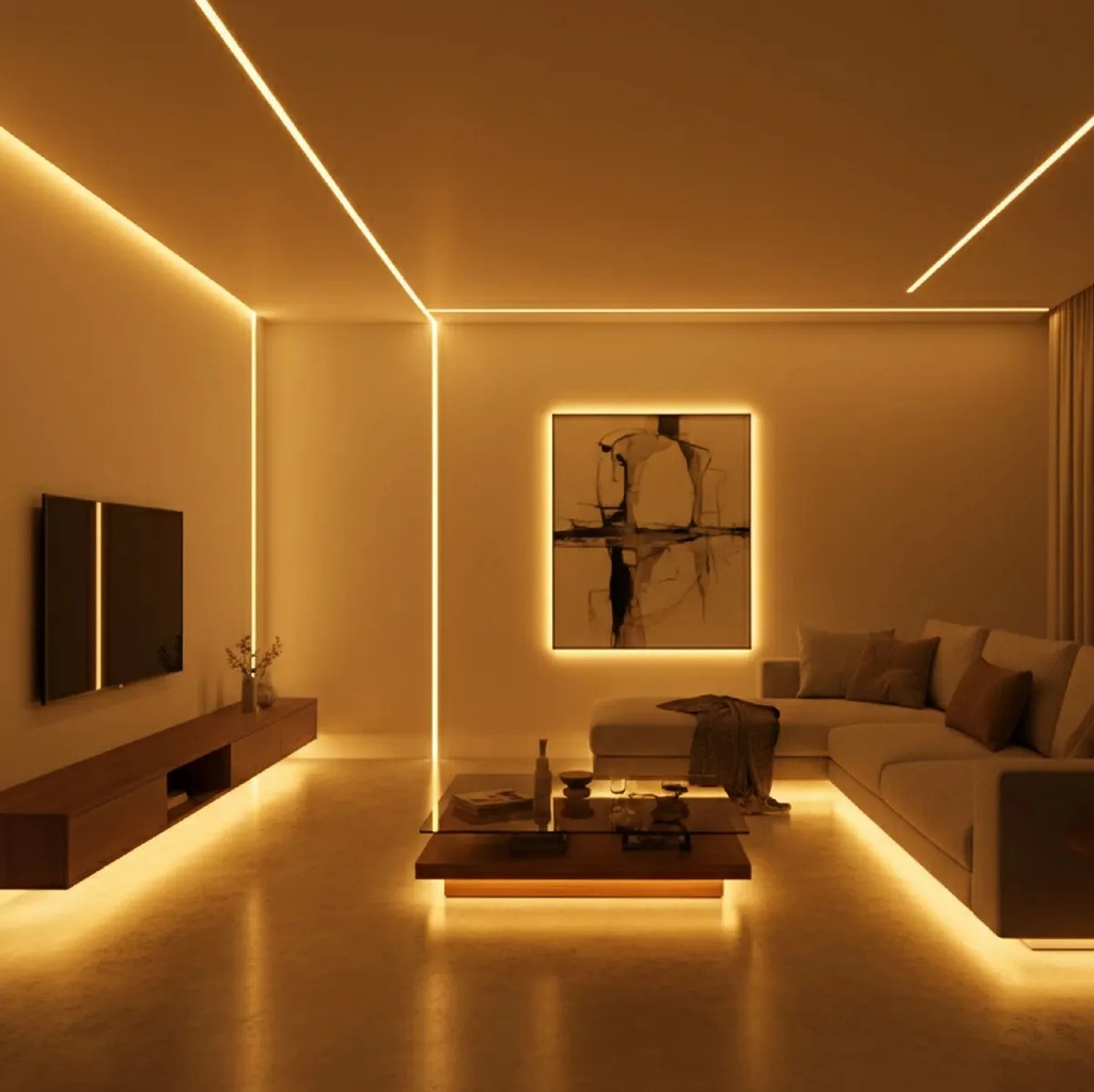 Combo 4 Tiras Led Manguera Neón Dakota 5m Blanca Cálida 120leds Interior Exterior Blanco Cálido