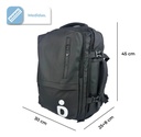Mochila Viaje De Mano Carry On Dakota Compartimiento Calzados Notebook Negro Liso