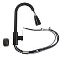 Grifería Cocina Gourmet Monocomando Dakota Cuello Extensible Color Negro Mate