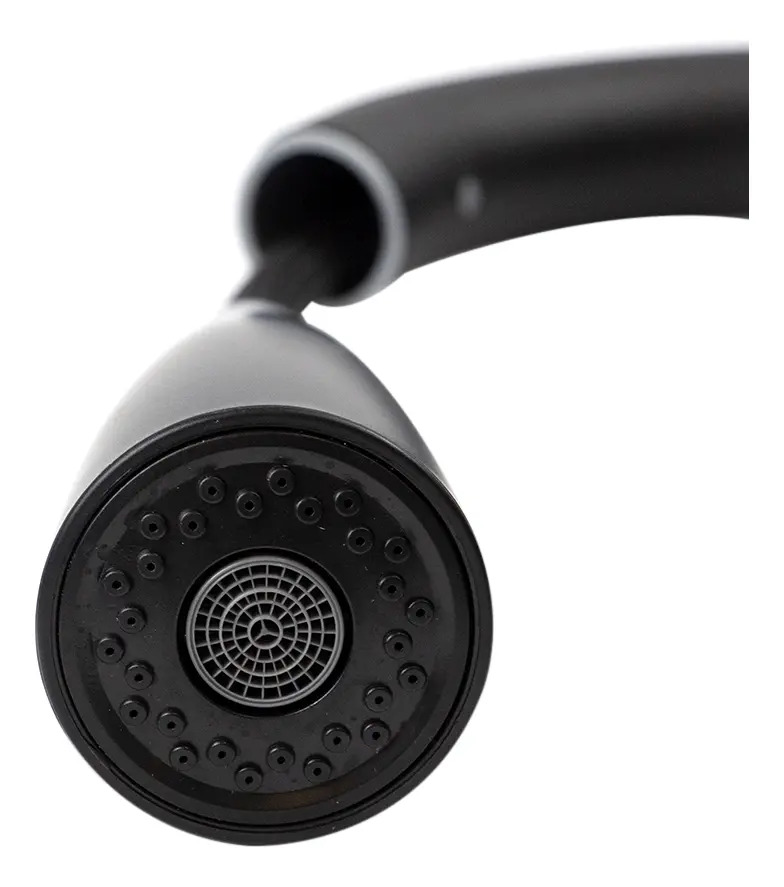 Grifería Cocina Gourmet Monocomando Dakota Cuello Extensible Color Negro Mate