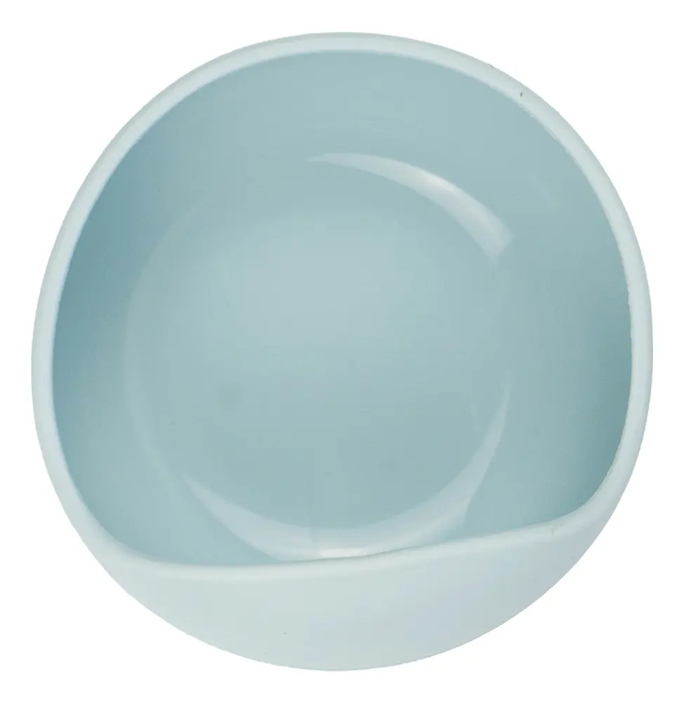 Set Plato Cubiertos Babero Silicona Dakota Completo 5 Piezas Color Gris Claro