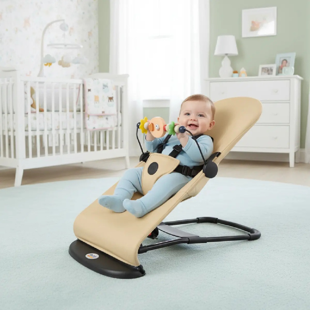 Silla Mecedora Bouncer Con Juguete Para Bebés Dakota Bbmec01 Color Beige Liso