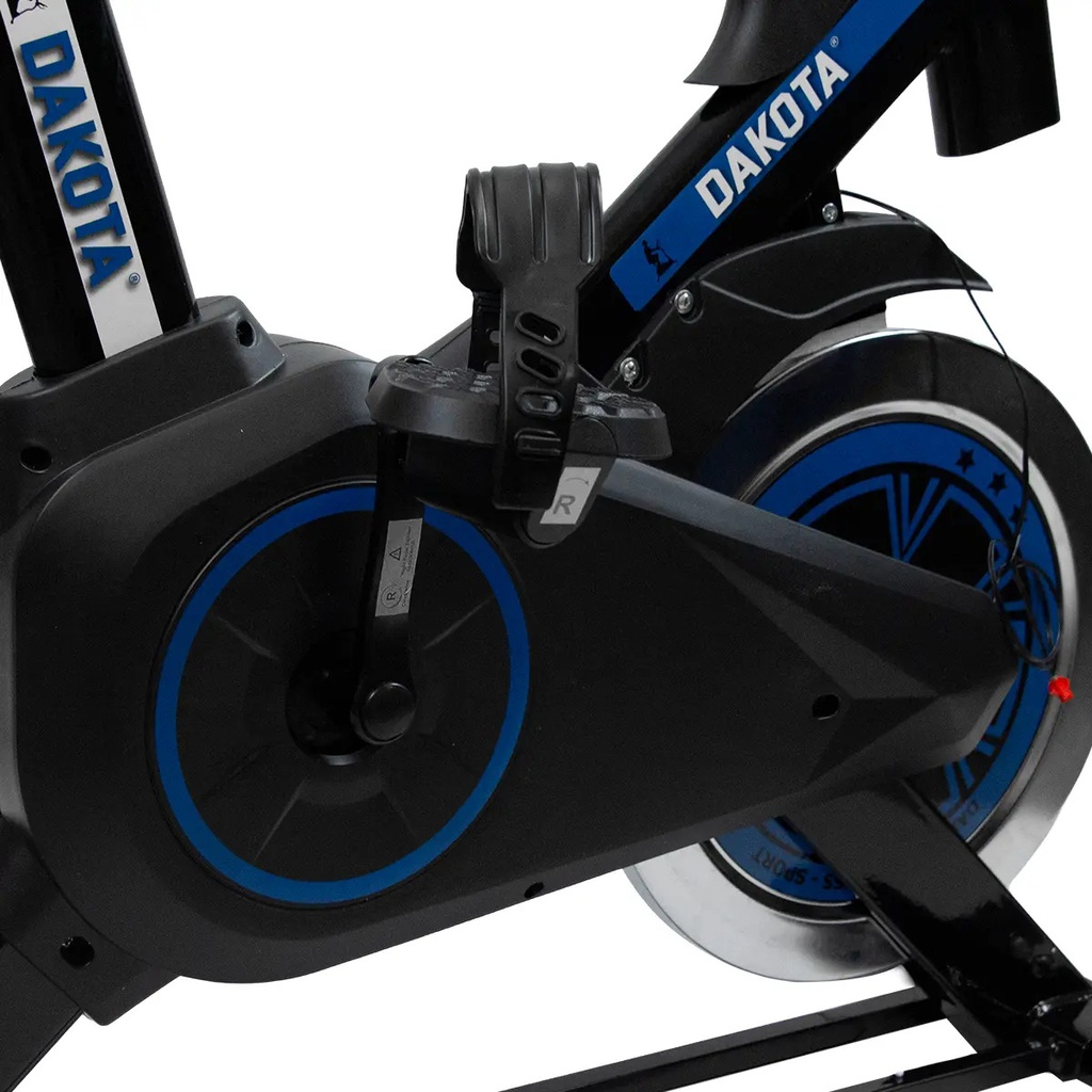 Bicicleta Fija Spinning 150kg Reforzada Dakota Bluetooth 6kg Color Negro