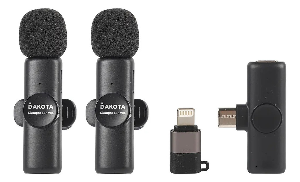Set X2 Micrófono Corbatero Inalámbrico Usb-c Android iPhone Dakota Color Negro