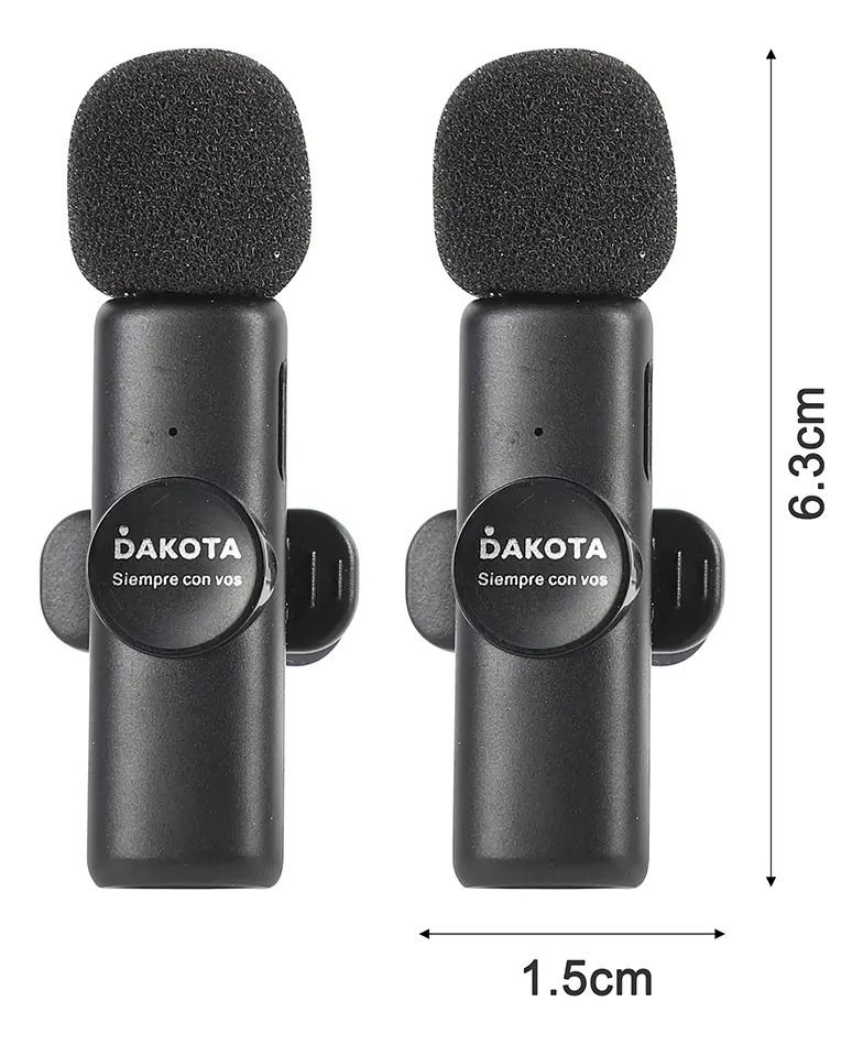 Set X2 Micrófono Corbatero Inalámbrico Usb-c Android iPhone Dakota Color Negro