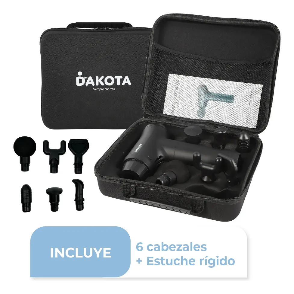 Pistola Masajeadora Dakota Portátil 6 Modos Color Negro