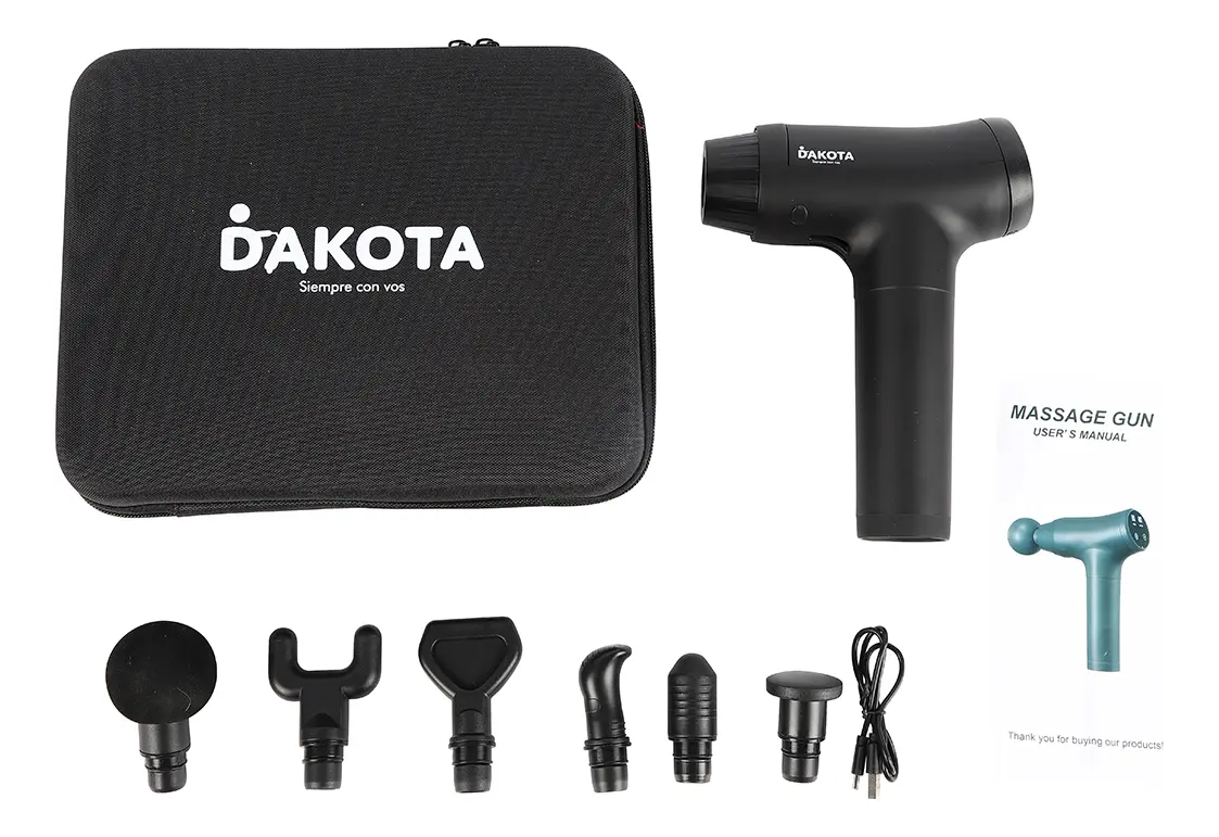 Pistola Masajeadora Dakota Portátil 6 Modos Color Negro