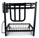 Escurridor De Platos Dakota 2 Niveles Para 11 Platos Acero Niquelado Negro