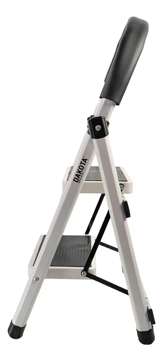 Escalera Plegable 2 Escalones Dakota Reforzado Aluminio Multiuso Blanco