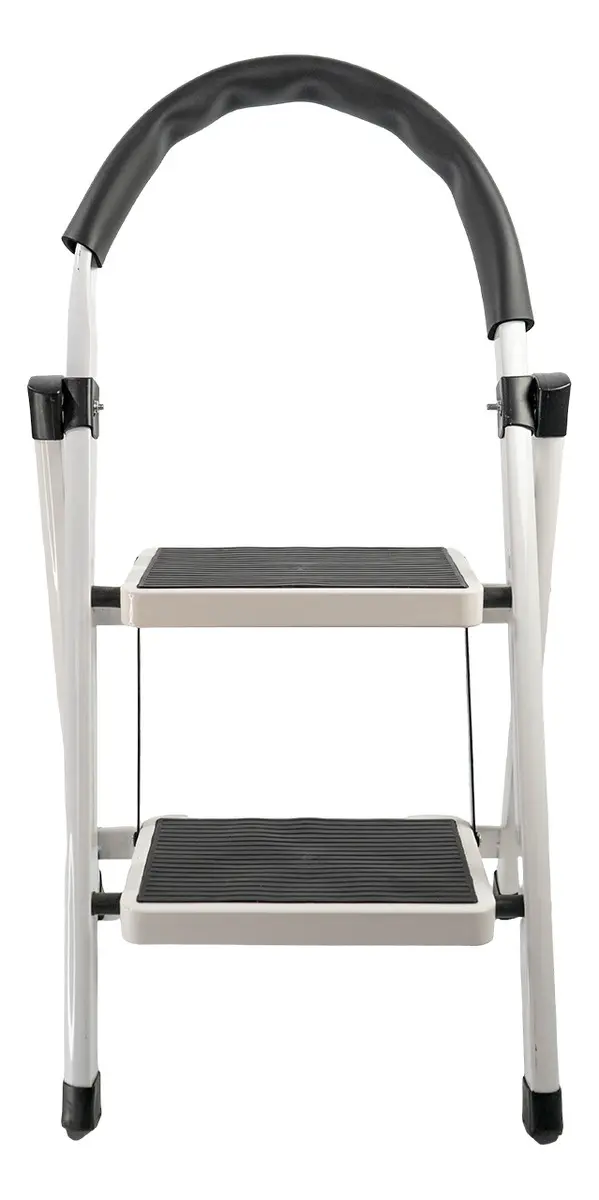 Escalera Plegable 2 Escalones Dakota Reforzado Aluminio Multiuso Blanco