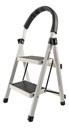 Escalera Plegable 2 Escalones Dakota Reforzado Aluminio Multiuso Blanco