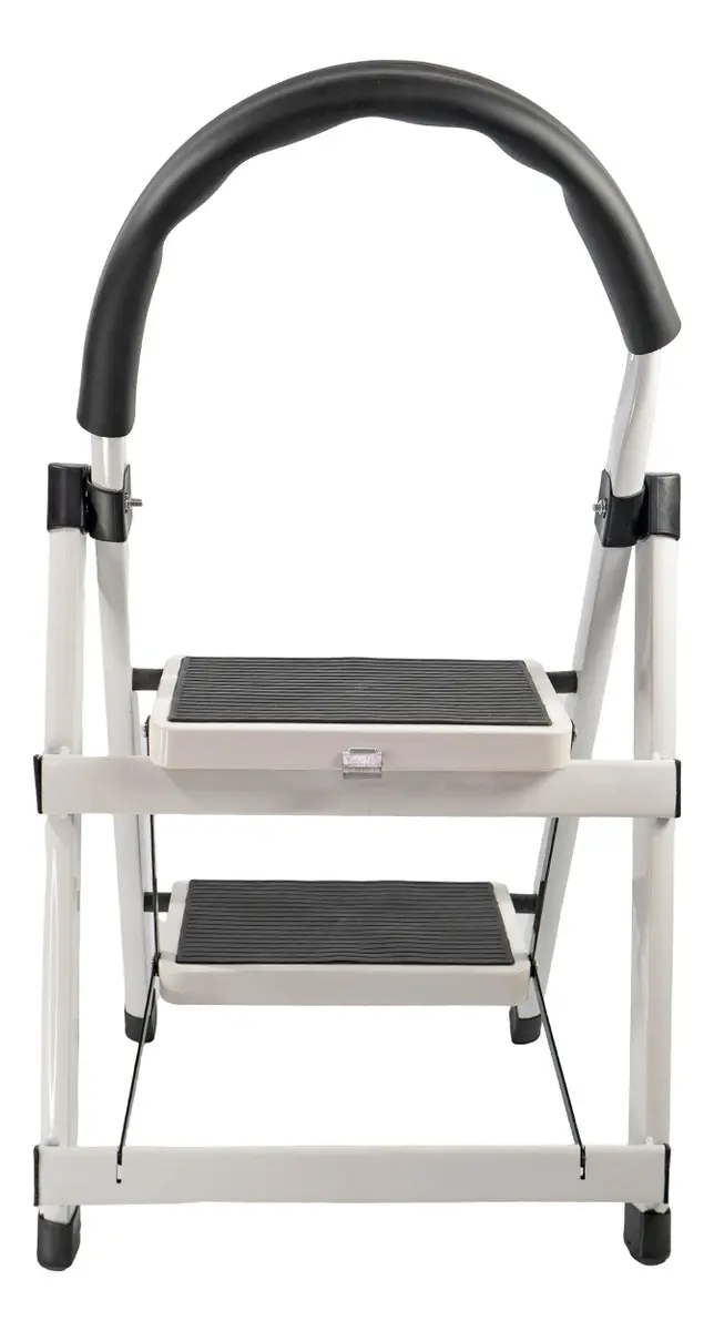 Escalera Plegable 2 Escalones Dakota Reforzado Aluminio Multiuso Blanco