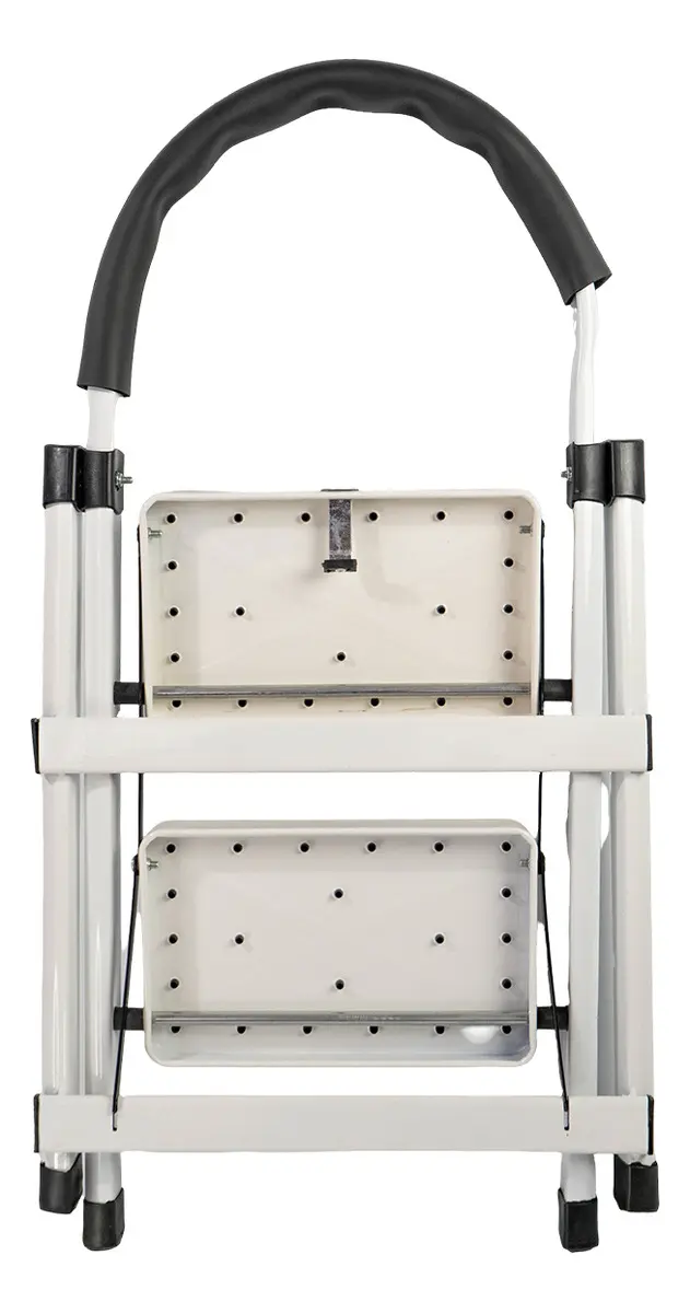 Escalera Plegable 2 Escalones Dakota Reforzado Aluminio Multiuso Blanco