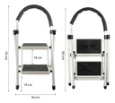 Escalera Plegable 2 Escalones Dakota Reforzado Aluminio Multiuso Blanco