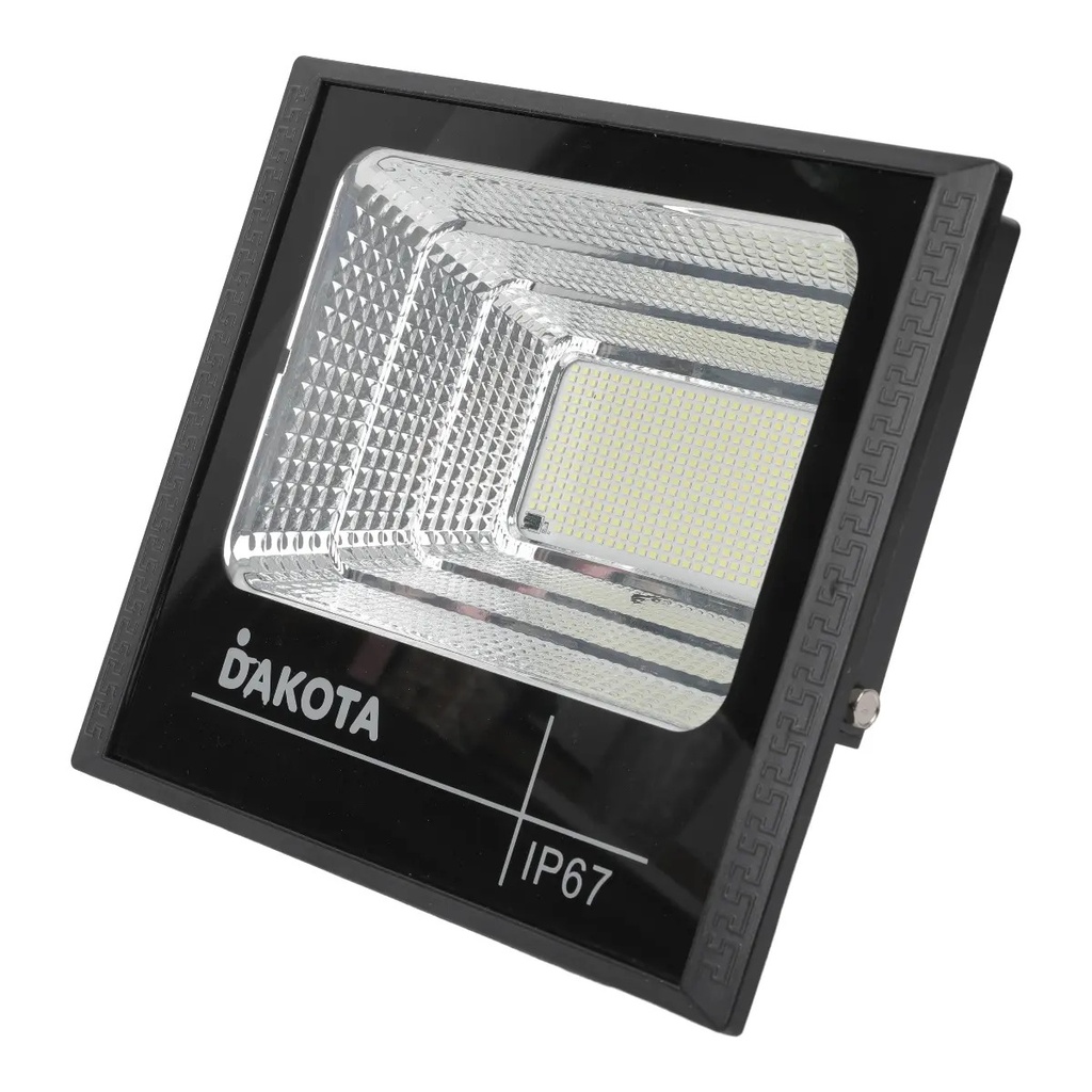 Reflector Solar Led 300w Dakota Para Exterior Con Panel Solar + Control Remoto Negro Blanco Frío