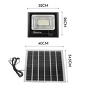 Reflector Solar Led 300w Dakota Para Exterior Con Panel Solar + Control Remoto Negro Blanco Frío