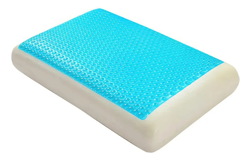 Almohada Inteligente Con Gel Dakota Viscoelástica Soporte Firme 40x60 Blanco Y Celeste Blanco/celeste