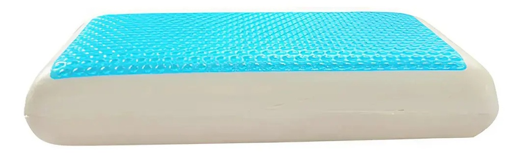 Almohada Inteligente Con Gel Dakota Viscoelástica Soporte Firme 40x60 Blanco Y Celeste Blanco/celeste
