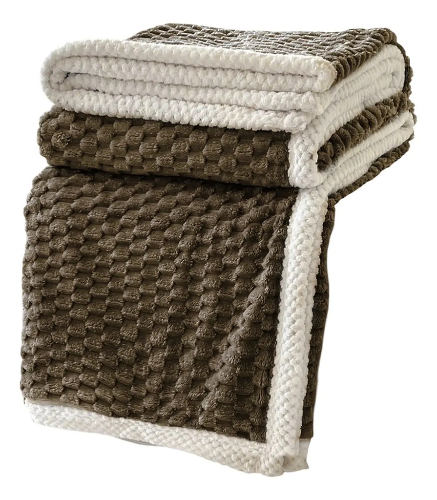 Frazada Corderito 200x230cm Dakota Invierno 2kg Color Marrón