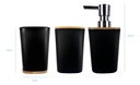 Set De Baño Accesorios 6 Piezas Dakota Bambú Color Negro