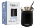 Mate Termico De Acero Inoxidable Dakota M250ss Con Bombilla De Regalo Color Negro
