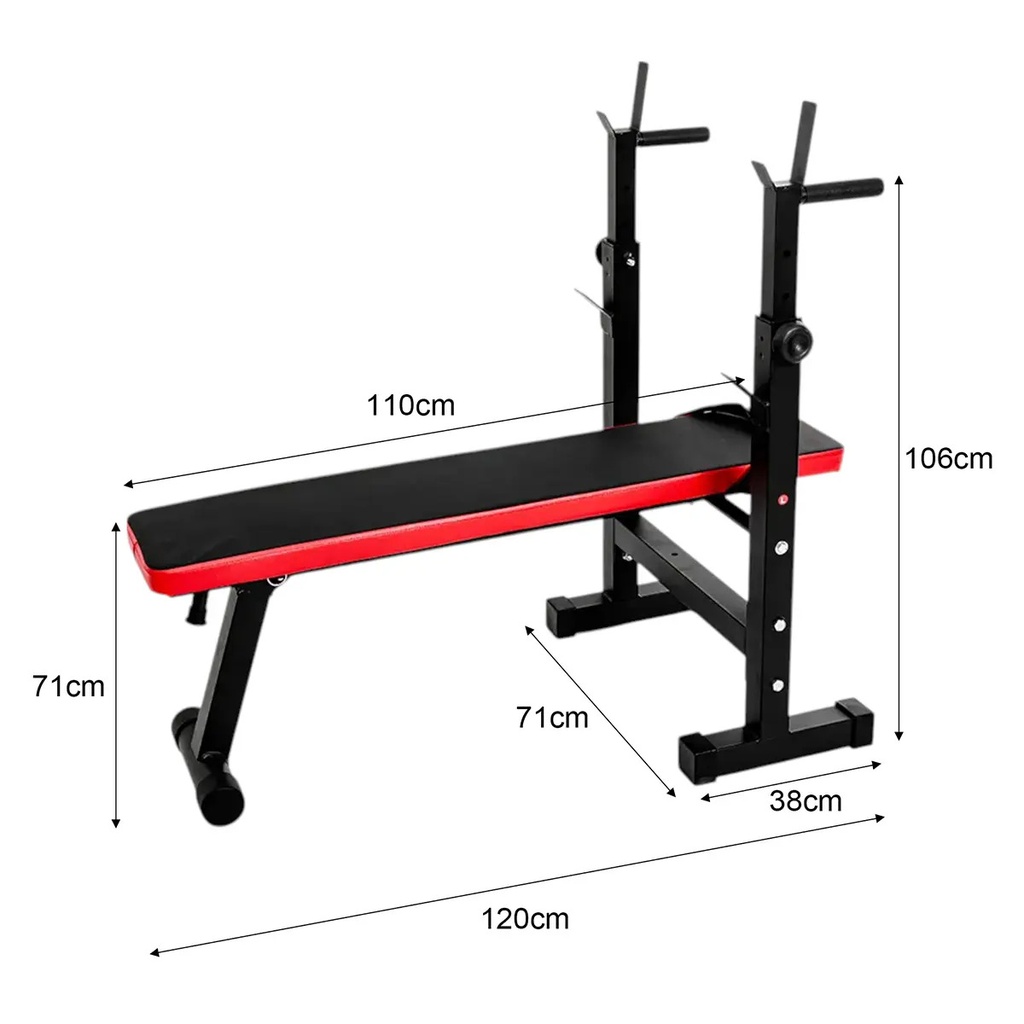 Banco De Pecho Plegable Dakota, Tabla De Gimnasio Con Soporte Para Barra