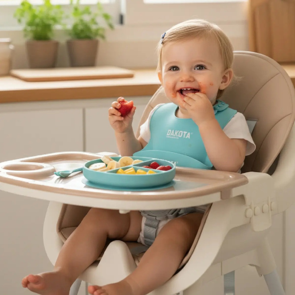 Silla De Comer Bebe 2en1 Portatil Alta Mesa Ajustable Beige Dakota