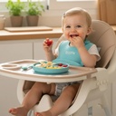 Silla De Comer Bebe 2en1 Portatil Alta Mesa Ajustable Beige Dakota