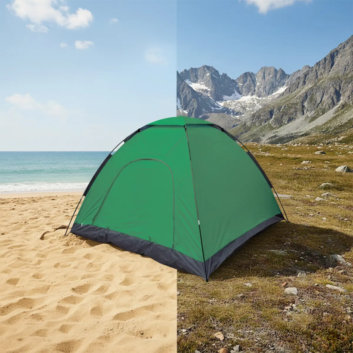 Carpa 4 Personas Dakota Autoarmable Automática 200x200x135cm Color Verde
