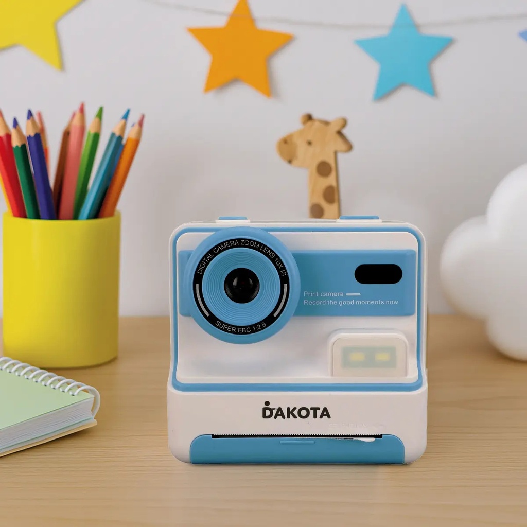 Cámara Instantánea Niños Portátil Dakota Impresión Térmica 1080p Foto Video + 2 Rollos Papel Térmico De Regalo
