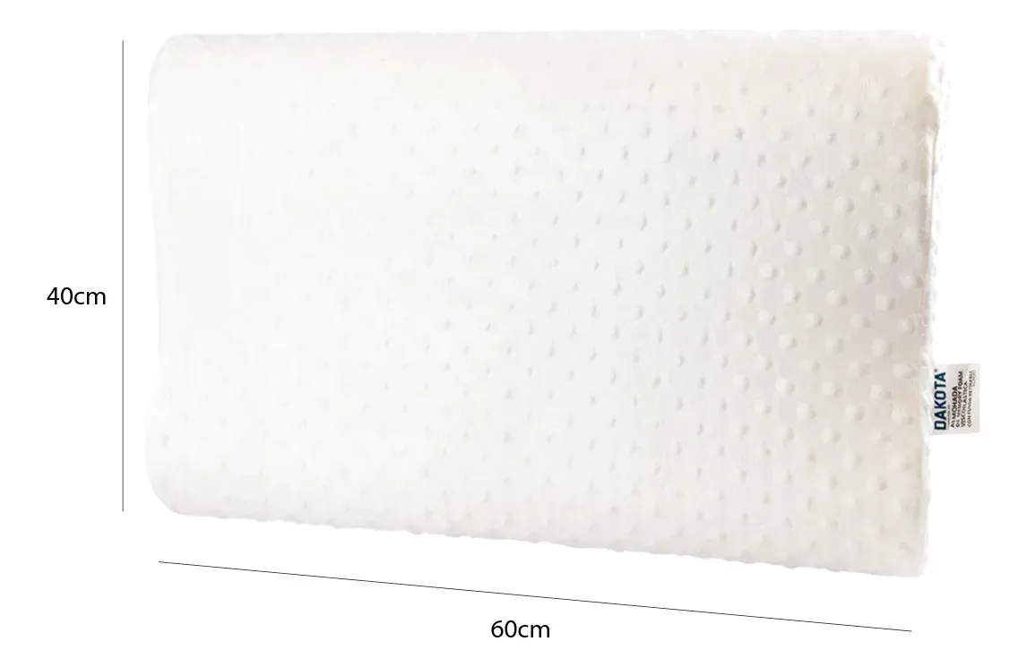 Almohada Inteligente Viscoelástica Cervical 40x60 Dakota Alm001 Con Funda Blanco