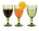 Set X6 Copas Vidrio Tallado Dakota Elegante Vintage Color Verde