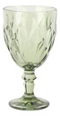 Set X6 Copas Vidrio Tallado Dakota Elegante Vintage Color Verde