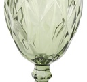 Set X6 Copas Vidrio Tallado Dakota Elegante Vintage Color Verde