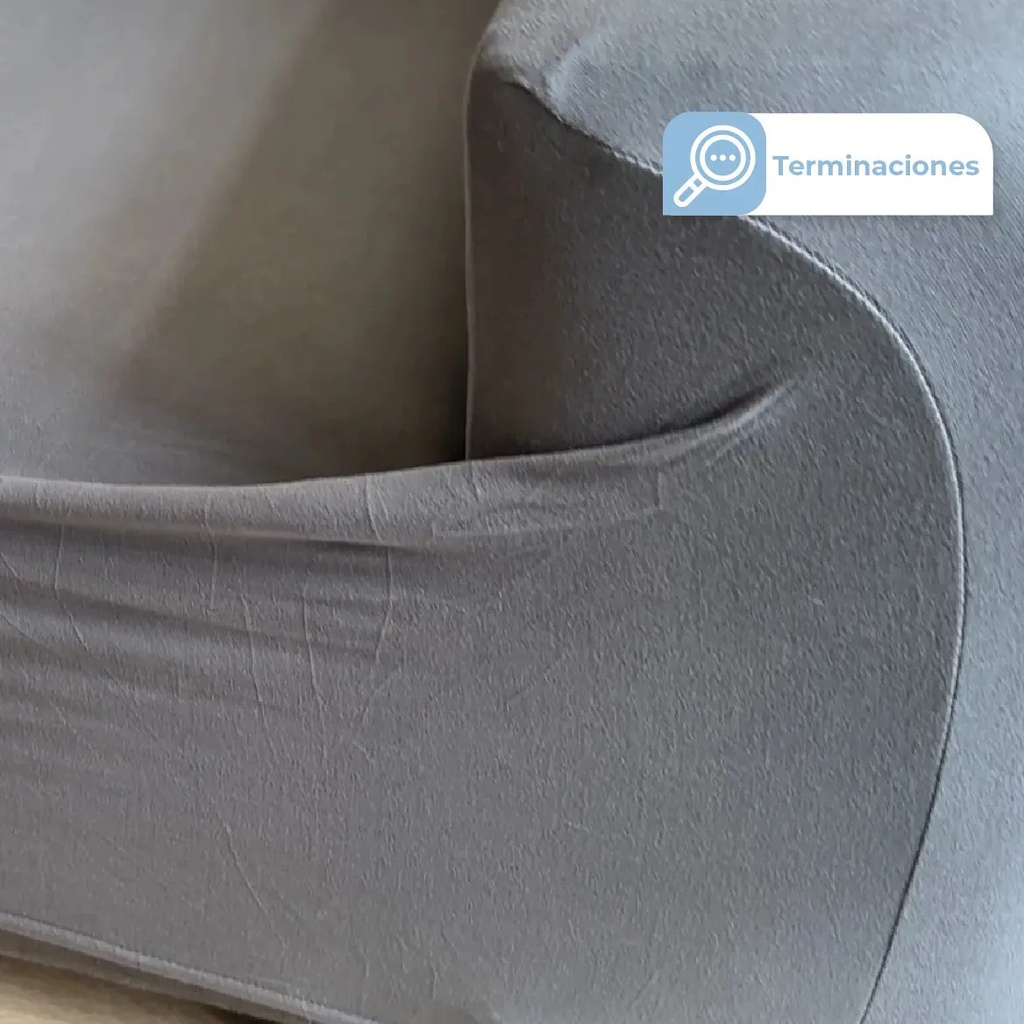 Cubre Sillon 3 Cuerpos Dakota Gris Oscuro Ajustable Lavable 180x230cm Protector Sofa 3 Plazas Premium Lisa