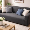 Cubre Sillon 3 Cuerpos Dakota Gris Oscuro Ajustable Lavable 180x230cm Protector Sofa 3 Plazas Premium Lisa